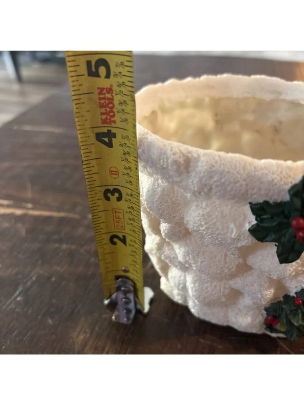 Christmas Winter 7.5” Moose holding Bear & 4” side Planter/Candle Holder